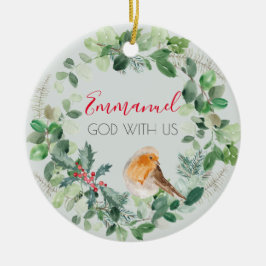 Christelijke God met ons elegante kerstgeschut Keramisch Ornament