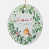 Christelijke God met ons elegante kerstgeschut Keramisch Ornament (Links)