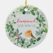 Christelijke God met ons elegante kerstgeschut Keramisch Ornament (Achterkant)