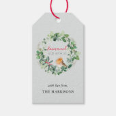 Christelijke God met ons kerstfeest. Elegant Cadeaulabel (Voorkant)