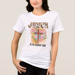 Christelijke God Op Maat Gemaakte Jezus Redt Tri-Blend Shirt