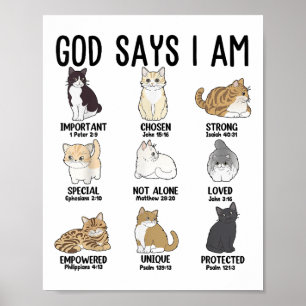 Christelijke God Zeg Ik Ben Kat Jezus Tiener Meisj Poster