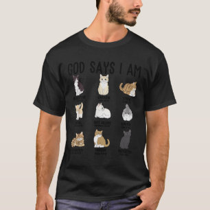 Christelijke God Zeg Ik Ben Kat Jezus Tiener Meisj T-shirt