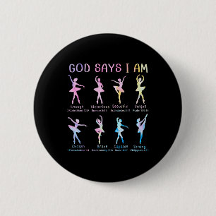 Christelijke God zegt dat ik ben Bijbelvers Tie Dy Ronde Button 5,7 Cm