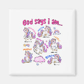 Christelijke God zegt dat ik eenhoorn bijbelvers r Magneet (Voorkant)