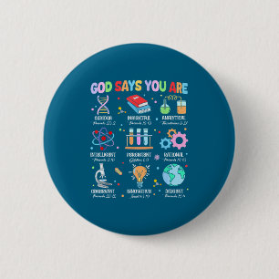 Christelijke God Zegt Ik Ben Bijbelvers Wetenschap Ronde Button 5,7 Cm