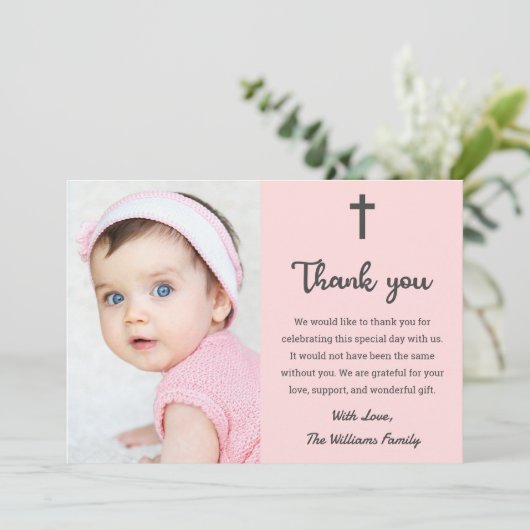 Christelijke goddelijke baptismgemeenschap bedankkaart (Staand voorkant)