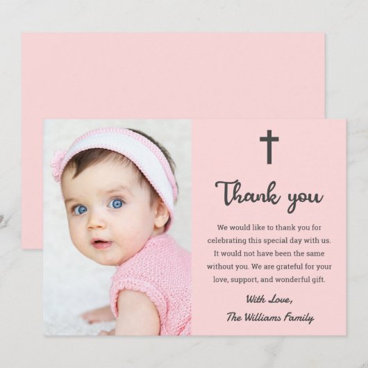 Christelijke goddelijke baptismgemeenschap bedankkaart (Voorkant / Achterkant)