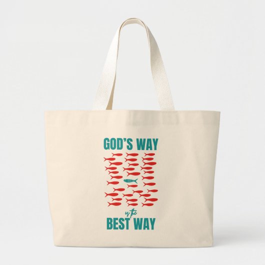 Christelijke GODS WEG BESTE MANIER Sardines Grote Tote Bag (Voorkant)
