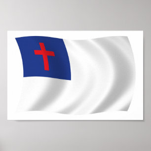 Christelijke godsdienst vlag poster afdruk