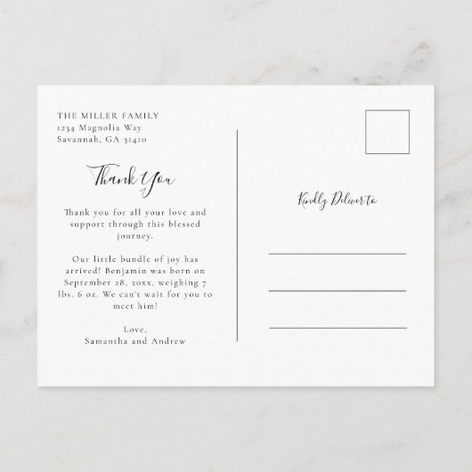 Christelijke godslasterlijke Mens van modern scrip Aankondigingskaart (Achterkant)