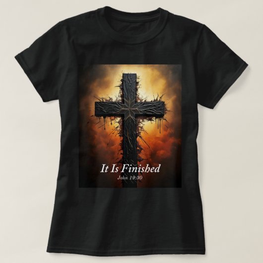 Christelijke Goede Vrijdag, het is afgelopen T-shirt (Design voorkant)
