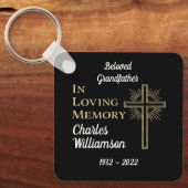 Christelijke Gold Cross Herdenking Foto Sleutelhanger (Voorkant)