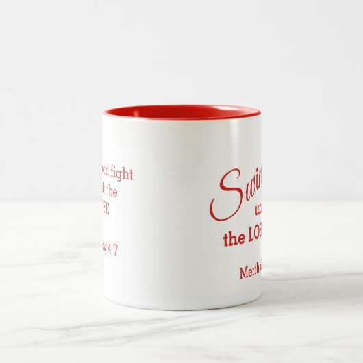 CHRISTELIJKE GOLF FAN Swing Unto Lord WHITE Custom Tweekleurige Koffiemok (Center)