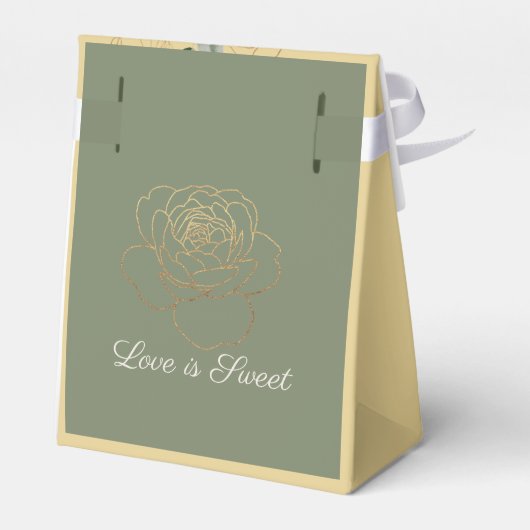 Christelijke goudbloem-bruiloft voor voetgangers bedankdoosjes (Achterkant)