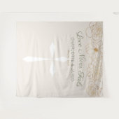 Christelijke goudbloemen bruiloft wandkleed (Voorkant (horizontaal))