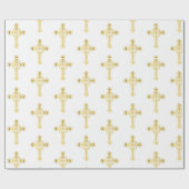 Christelijke gouden baptisme Christening Communie Cadeaupapier (Vlak)