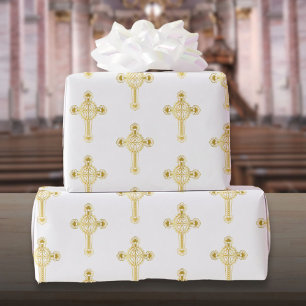 Christelijke gouden baptisme Christening Communie Cadeaupapier
