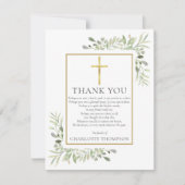 Christelijke grafgroen foto gedicht bedankkaart (Voorkant)