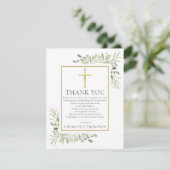 Christelijke grafgroen foto gedicht bedankkaart (Staand voorkant)