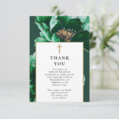 Christelijke Green Modern viering van het leven be Bedankkaart (Staand voorkant)