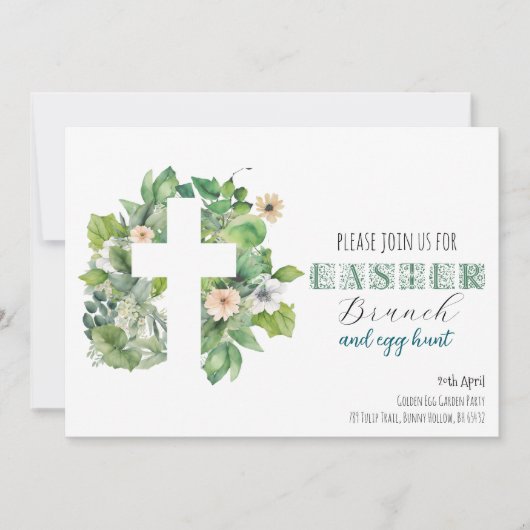 Christelijke Groene Kruis Pasen Viering Kaart (Voorkant)