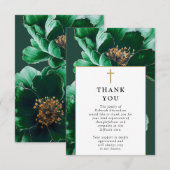 Christelijke groene moderne viering van levensbegr bedankkaart (Voorkant / Achterkant)