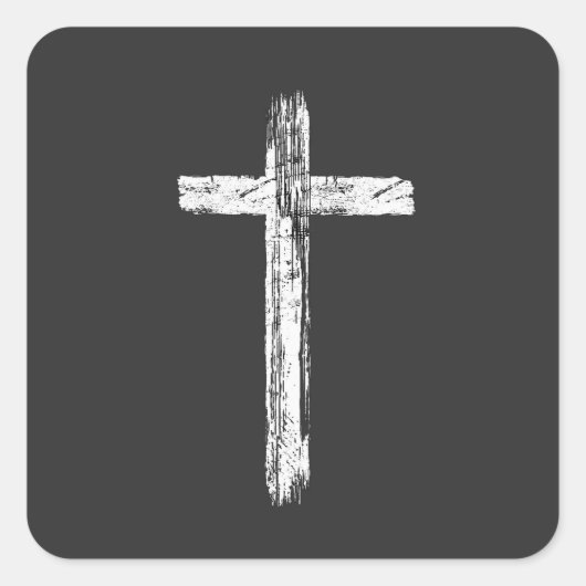 Christelijke Grunge Kruis Sticker (Voorkant)