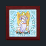 Christelijke Guardian Angel Cadeaudoosje<br><div class="desc">Christelijke Guardian Angel aangepaste naam Keepsake Box door ArtMuvz Illustration.TO PERSONALISEREN jouw naam toevoegen of tekst toevoegen in plaats daarvan. Pas deze engel CADEAUDOOS aan om het uniek van u te maken of als een gepersonaliseerd geschenk te geven</div>