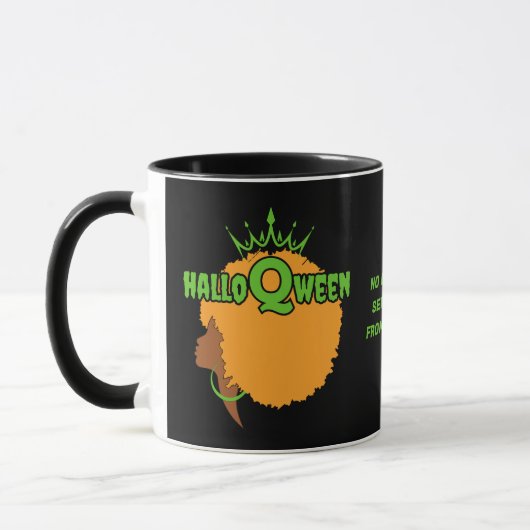 Christelijke HALLOQWEEN Afro Queen Halloween Mok (Links)