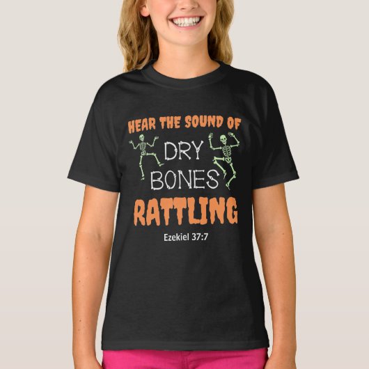 Christelijke Halloween DRY BOTTEN RATTLING Kindere T-shirt (Voorkant)