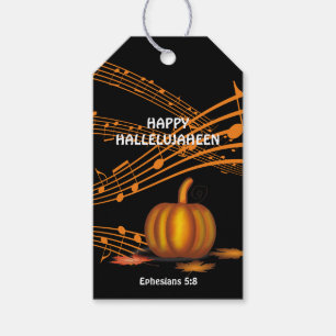 Christelijke Halloween HALLELUJAHEEN   Pompoen Cadeaulabel