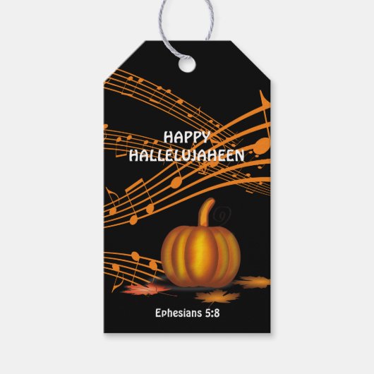 Christelijke Halloween HALLELUJAHEEN | Pompoen Cadeaulabel (Voorkant)