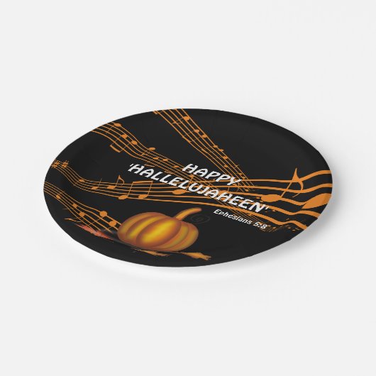 Christelijke Halloween HALLELUJAHEEN | Pompoen Papieren Bordje (Gekanteld)