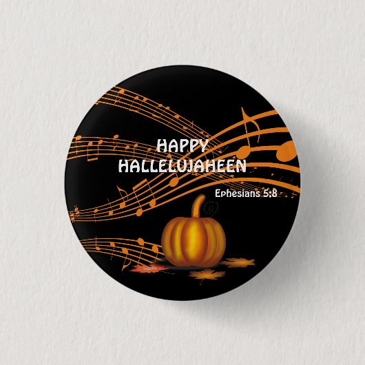 Christelijke Halloween HALLELUJAHEEN | Pompoen Ronde Button 3,2 Cm (Voorkant)