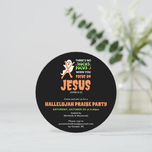 Christelijke Halloween NO HOCUS POCUS-uitnodiging Kaart (Staand voorkant)