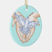 Christelijke Handen Duif Keramisch Ornament (Rechts)