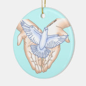 Christelijke Handen Duif Keramisch Ornament (Links)