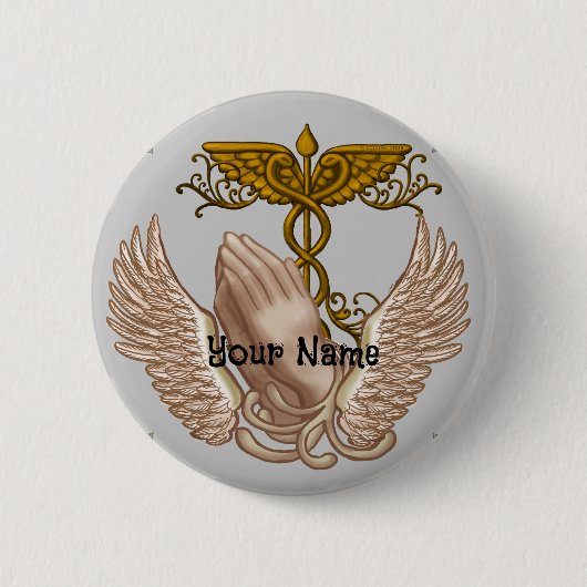 Christelijke Handen Verpleegster Ronde Button 5,7 Cm (Voorkant)