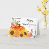 Christelijke Happy Thanksgiving Pumpkin Sunflower Kaart (Gele Bloem)