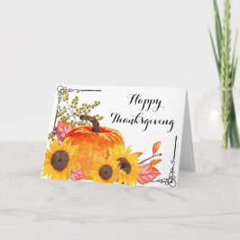 Christelijke Happy Thanksgiving Pumpkin Sunflower Kaart