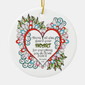 Christelijke hartenproverblade keramisch ornament (Voorkant)