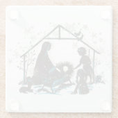 Christelijke Heilige Baby Jezus kerstfeest Glazen Onderzetter (Achterkant)