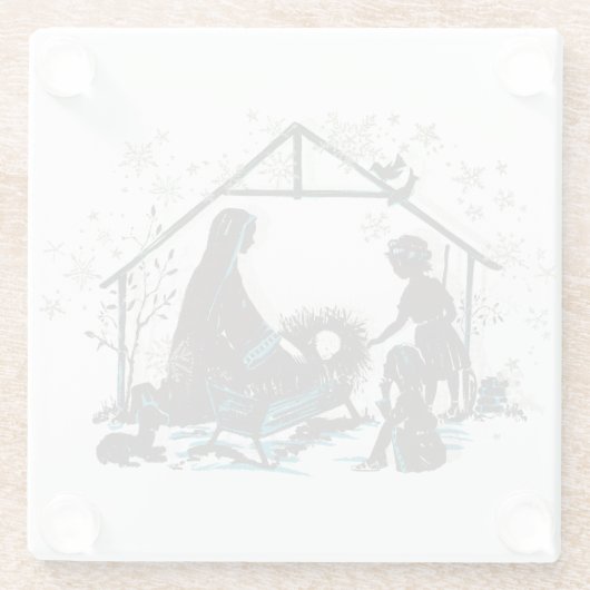 Christelijke Heilige Baby Jezus kerstfeest Glazen Onderzetter (Achterkant)