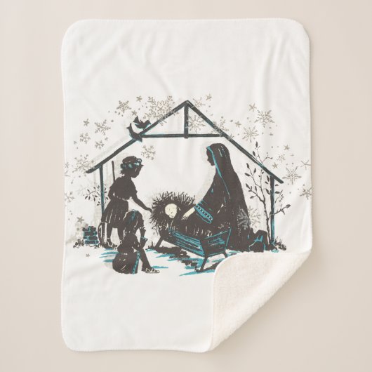Christelijke Heilige Baby Jezus kerstfeest Sherpa Deken (Voorkant)
