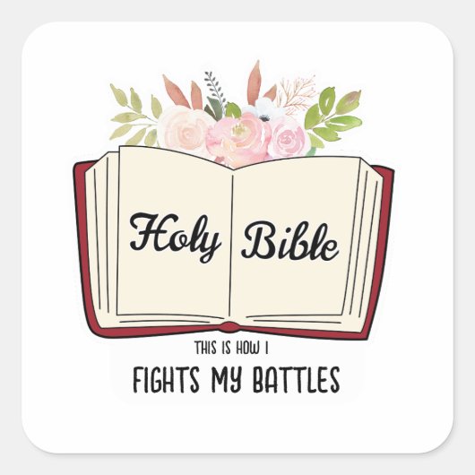 Christelijke Heilige Bijbel Vierkante Sticker (Voorkant)