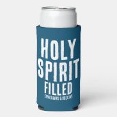 Christelijke "HEILIGE GEEST Gevuld" Ocean Blue & W Seltzer Blikjeskoeler (Seltzer Voorkant)