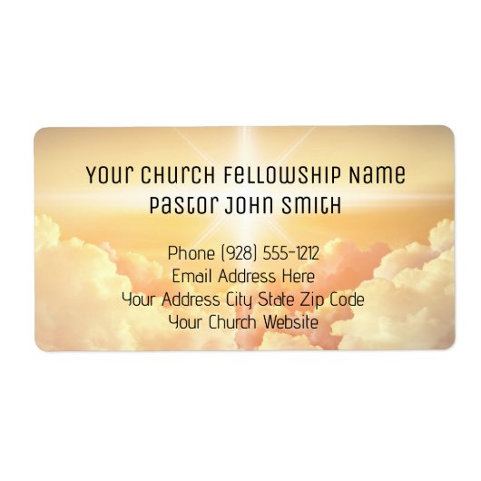 Christelijke Hemelse Wolk Kerk Zakelijk Etiket (Voorkant)
