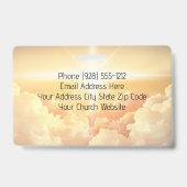 Christelijke hemelse wolkenkerk badge (Back)