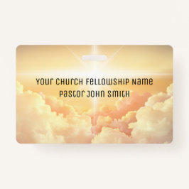 Christelijke hemelse wolkenkerk badge